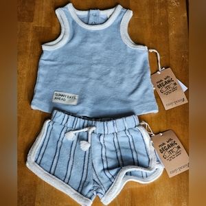 NWT Easy-Peasy infants Terry cloth outfit. 2 peice. 0-3 months.